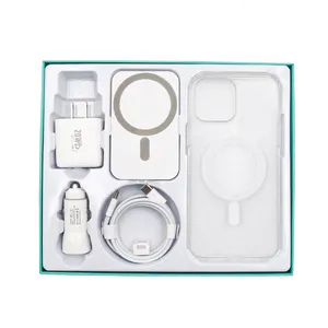 Sang Trọng Mới Nhất Xe Sạc Không Dây Từ Phụ Kiện Kit Hộp Quà Tặng Set 5 Trong 1 Cho Điện Thoại 15 Pro Max Điện Thoại Di Động 450G