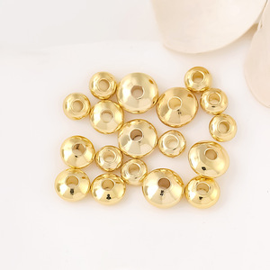 18K <b>copper</b> gold abacus beads, smooth <b>copper</b> beads, UFO beads, DIY <b>bracelet</b> spacer beads, handmade beading, small gold beads D123 - Product Image 2