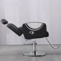Yayou Meilleure vente Fauteuil de coiffure inclinable à 175 degrés, style incliné, avec structure en contreplaqué, base chromée et repose-pieds en acier