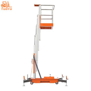 Plataforma de trabajo aéreo de doble columna de 12 metros, pequeña escalera de escalada hidráulica eléctrica, elevador móvil de aleación de aluminio - Product Image 4