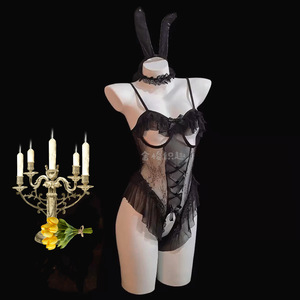 Lencería divertida Golden Shuttle, body de conejita con aros y efecto push-up, conjunto de disfraz de gasa para mujer, juego de rol 248 - Product Image 1
