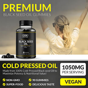 Huile <span class=keywords><strong>de</strong></span> nigelle 100% biologique en gummies, capsules végétariennes, dosage pour adultes, sans danger pour les femmes enceintes, marque privée OEM - Product Image 2