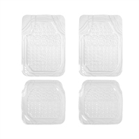 Rutschfeste 5-teilige Transparente PVC-Autofußmatten 15mm Dick Ganzjahres-Universalpassform Innenausstattung Auto-Zubehör