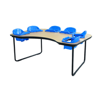 Tables de mobilier de salle de classe pour activités, 6 places, prix bas, partenaires directs de l'usine de plastique