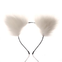 Bandeau d'oreille de chat en peluche de couleur unie mignon Accessoire de jeu de rôle Bijou de tête Jouet érotique BDSM