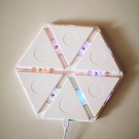 Application ou télécommande ou commande tactile gradation couleur RVB Triangle épissage panneaux intelligents modulaires LED veilleuse pour fête à la maison