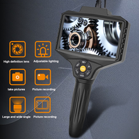 Endoscope industriel à triple objectif avec écran IPS 5 pouces, caméra d'inspection HD pour égouts, affichage en écran partagé, 8 LED, étanche IP67