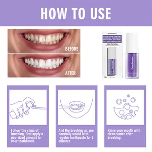 2024 New Highly Recommended Luxury Package Custom Logo Oral Care V34 30 ML Hersmile V34 Colour Corrector Purpleteeth Whiteni