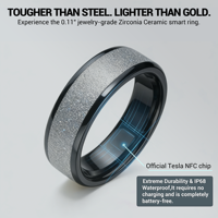 Anillo Inteligente Tesla con NFC, Cerámica y Epoxi, Resistente al Agua IP68, Sin Batería, Desbloqueo para Modelos 3, Y, S, X, Enchufable, 1 Año de Garantía, Negro y Blanco