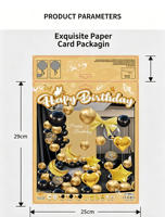 Kit de Décoration de Scène de Fête Joyeux Anniversaire : Ballons, Décoration Murale, Accessoires pour une Ambiance Sophistiquée et une Célébration à Domicile