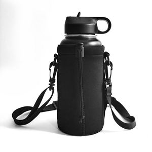 Porte-bouteille d'eau en néoprène avec sangle pour randonnée, sac banane, pochette isotherme vierge pour bouteille courte - Product Image 2