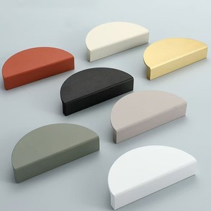 Poignées et boutons de porte de placard et de armoire de chambre à coucher en alliage d'aluminium réglables multicolores contemporains, hauteur 24 mm - Product Image 4