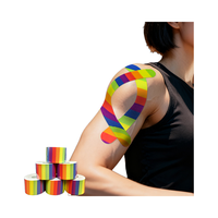 Ruban de kinésiologie arc-en-ciel/multicolore, coton élasthanne, écologique, respirant, pré-découpé, imperméable pour l'alpinisme nocturne