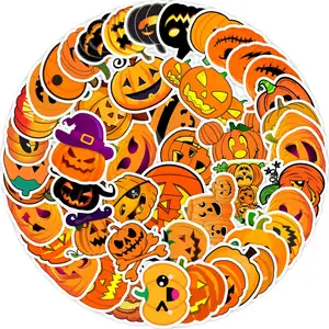 50 Packs Cute Pumpkin Stickers Water Bottles Laptop Phone Computer Guitar Skateboard Hydroflasks Classic Pumpkin