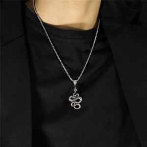 2021 nuova moda Cool gioielli in acciaio da uomo con <span class=keywords><strong>collana</strong></span> pendente <span class=keywords><strong>serpente</strong></span> - Product Image 5