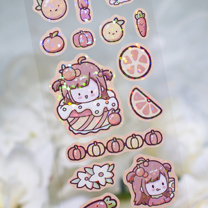 Rollo de Pegatinas Personalizadas Kawaii con Corte Kiss Cut y Purpurina, con Etiqueta Circular - Product Image 4