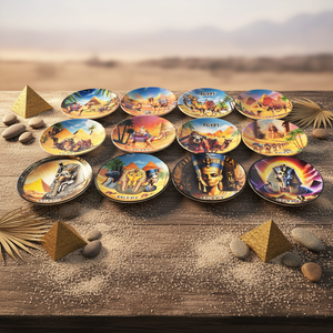 Plato de Cerámica Personalizado con Diseño de Camello, Pirámide y Faraón de <span class=keywords><strong>Egipto</strong></span>, Estilo Art Deco, Forma Personalizada, Recuerdo Hecho a Mano, Imán para Refrigerador - Product Image 2