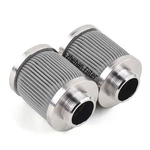 10 Microns Stainless steel Thread Pleated strainer machine oil filter