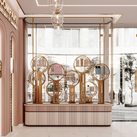 Nouvelle vitrine cosmétique pliable moderne et écologique en bois avec éclairage LED pour les magasins de maquillage en détail