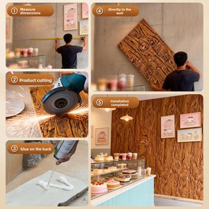 Panel de Pared Exterior de Imitación de Piedra con Vetas de <span class=keywords><strong>Madera</strong></span> para Uso en Exteriores de Villas, Losa Pequeña - Product Image 4
