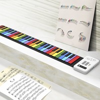 49-Key Roll Flexible Portable Foldable Plastic Children Electronic Piano Colorful Digital Lightweight Silicone Hand-Rolled Piano