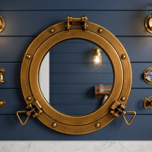 Handcrafted Antique Brass Nautical Porthole <b>Mirror</b> <b>Round</b> <b>Wall</b> <b>Mirror</b> Marine Ship Window Style Decorative Coastal Home Decor - Product Image 5