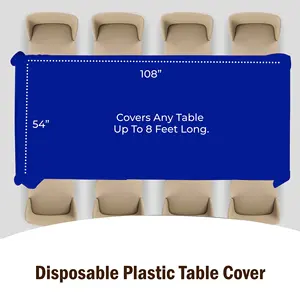 Kunststoff-Tischdecken PEVA individuell vorgefertigtes Rechteck einweg für Party Fabrik Großhandel 48 Pack 54 * 108 Zoll handgefertigt modern