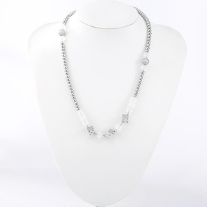 yunnique Geometric Beaded Necklace With <b>Dice</b> Charms Unisex Party Jewelry Titanium Steel Spliced Design - Product Image 2
