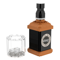 Ensemble de whisky en blocs de construction, modèle de bouteille et de verres décoratifs pour bar à domicile, ensemble de construction pour les amateurs de whisky