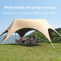 Tente Dôme Extérieure 2025 Nouveau Style Camping Montage Facile Ombrage Anti-Pluie Toile Oxford Enduite de Colle Noire