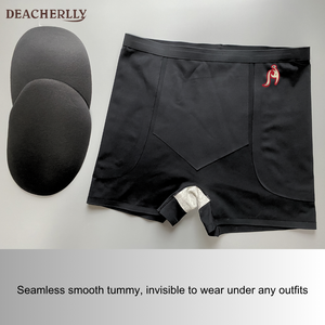 Shorty gainant <span class=keywords><strong>invisible</strong></span> <span class=keywords><strong>sans</strong></span> <span class=keywords><strong>couture</strong></span> taille haute avec rembourrage fessier, effet ventre plat, rehausseur de fesses et de hanches - Product Image 1