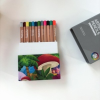 Ensemble de 24 crayons de couleur triangulaires de grande taille, crayons de qualité artiste pour étudiants avec taille-crayon dédié, logo personnalisé, vente en gros en stock