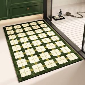 Alfombra de Baño de Tierra de Diatomeas, Rectangular, con Patrón Geométrico, Absorbente, Antideslizante, Estilo Retro, 8.28 x 1 H - Product Image 2