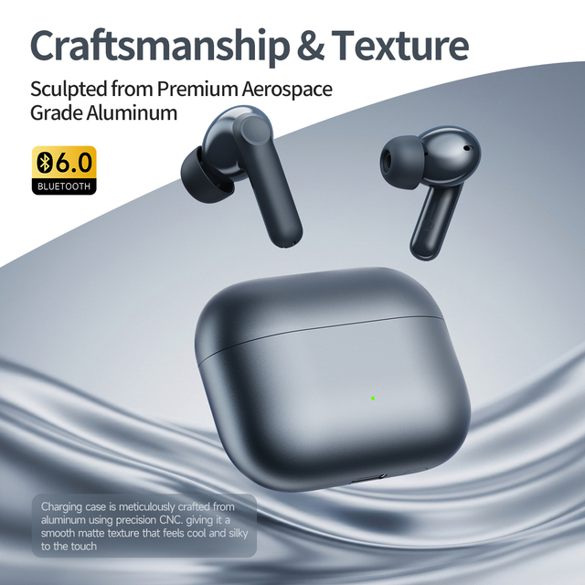 BT 6.0 TWS Wireless In-Ear Earbuds VPU Wind Noise Cancelling 11mm Driver ENC LDAC IPX4 Waterproof 30ms Low Delay Gaming Headset