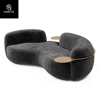 Canapé nordique capitonné en velours avec base en acier inoxydable, canapé incurvé pour salon, canapé deux places créatif couleur crème, canapé nuage moderne