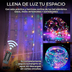 Led Curtain <b>Light</b> <b>String</b> 3mRgb Color Changing With Remote Control For Christmas Decoration - Product Image 2