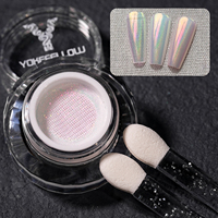Poudre à ongles holographique YOKEFELLOW Aurora Chrome GT311, paillettes pour la décoration des ongles, pour la maison, le bricolage, le salon de manucure