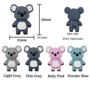 Koala <b>Silicone</b> Teething Toy <b>Beads</b> 3D Animal Shape For Babies 0-24 Months Anti Drop Chain Accessory - Product Image 5