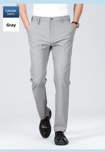 <span class=keywords><strong>Pantalon</strong></span> de travail homme taille mi-haute coupe droite léger été 2025 [Protection solaire effet soie glacée] style business-casual - Product Image 3