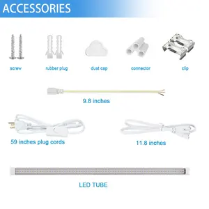 JESLED Tubo Led de Alta Calidad 1200mm 2400mm 18W-90W 4ft 6ft 8ft Integrado Luces LED de 8 Pies Soporte de Cable Lámpara T8 Tubo de Luz ETL