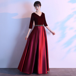 victorian era dress Burgundy Modern Flowy Ruffles Sleeves Ballroom Dance Dress for Women Girls  National Foxtrot Smooth Tango Waltz Dance Long Gown – Moderndancedress.com main image 1
