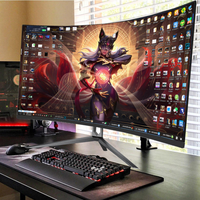 Moniteur de jeu pour ordinateur OEM/ODM d'usine, LED sans cadre, PC incurvé 180/240 Hz, vente en gros, moniteur de jeu sans bordure, 24/27/32/34/49 pouces