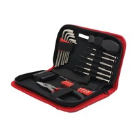 Kit d'outils à main de 26 pièces avec tournevis de précision, clés hexagonales et embouts pour réparation, avec étui de rangement à fermeture éclair