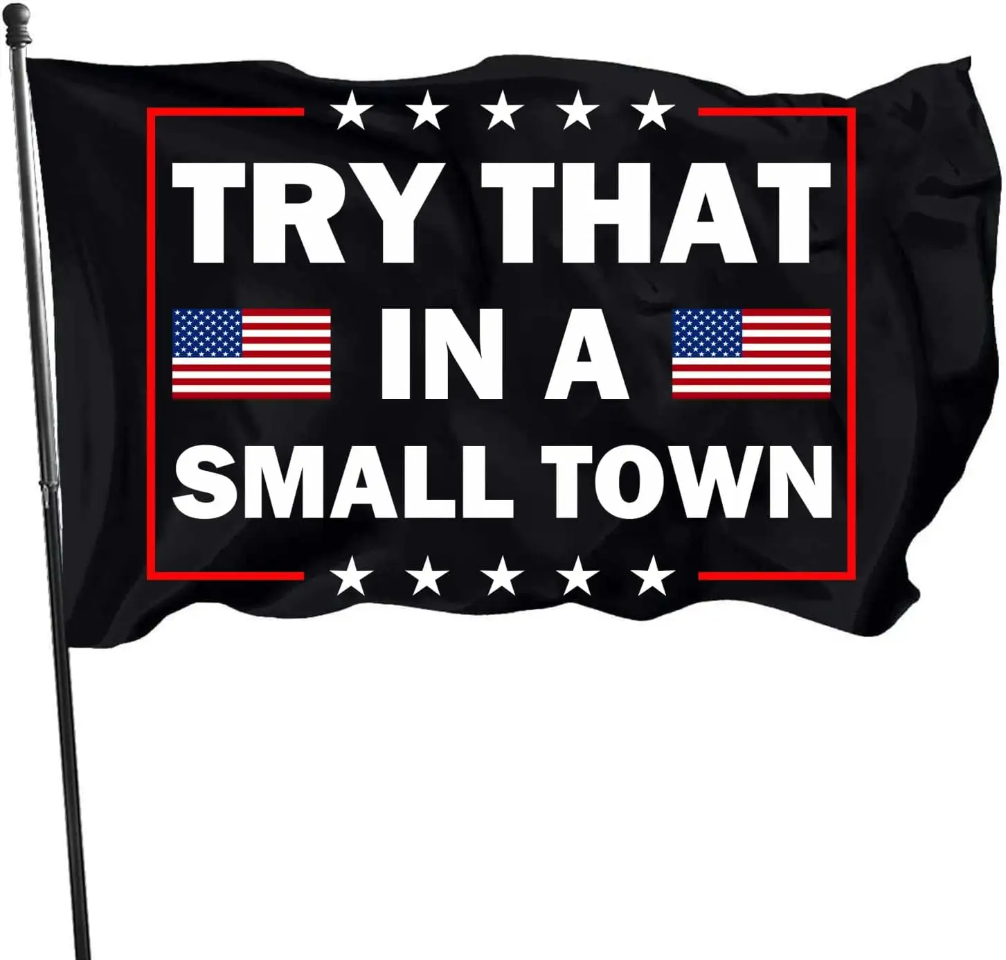 Bandeira de uma cidade pequena de alta qualidade, bandeira de 3x5 pés, tapeçaria de bandeira, com 2 ilhós de latão