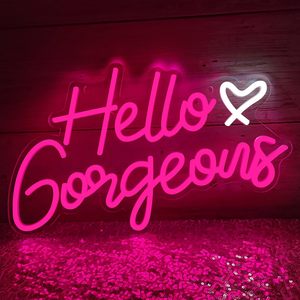 Letrero LED de Neón con la Frase 'Hello Gorgeous', Decoración Romántica para Pared, para Bodas, Compromisos, Aniversarios, Despedidas de Soltera, Propuestas de Matrimonio - Product Image 3
