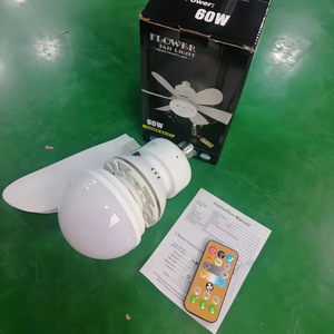 Flower Fan <b>Light</b> 60W LED <b>Ceiling</b> Fan With <b>Light</b> E27 <b>Remote</b> <b>Control</b> Flush Mount Plastic Body AC Motor - Product Image 1