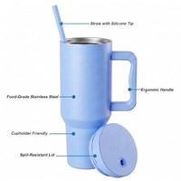Mug Gobelet d'Aventure Isotherme en Acier Inoxydable 40 oz pour Sublimation, avec Poignée, Sans BPA, à Large Ouverture, Bouteille de Voyage pour Café et Eau Froide