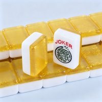 Ensemble de Mahjong Américain Premium Portable Doré Scintillant en Acrylique et Résine Double Couche pour 4 Joueurs – Idéal pour les Soirées Familiales Décontractées