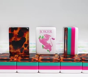 Juego de Mahjong americano moderno portátil de 4 niveles con 160 fichas acrílicas, ecológico - Product Image 6