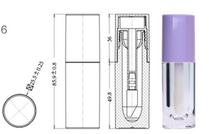 Envase con Logotipo Personalizado, Tubo de Brillo Labial Vacío de 6.5 ml, Tubo de Brillo Labial Redondo Rosa con Brocha Grande - Product Image 6